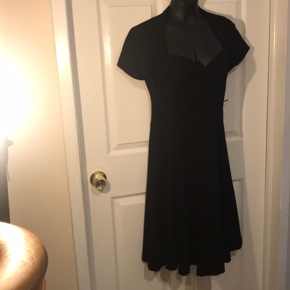 Vintage style black fit and flare dress